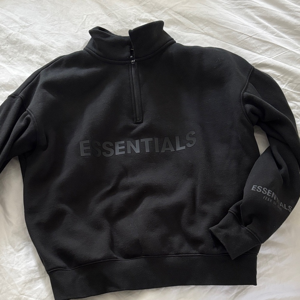 Essentials Men's Black Zip-Up Sweater XXS